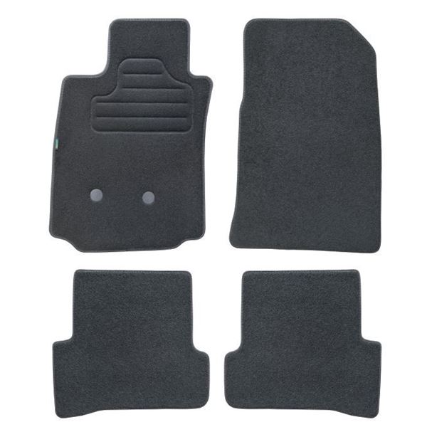 4 tapis sur mesure moquette noire pour Renault Clio III Feu Vert
