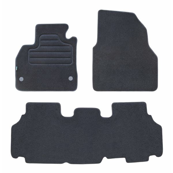 3 tapis sur mesure moquette noire pour Renault Kangoo II Feu Vert