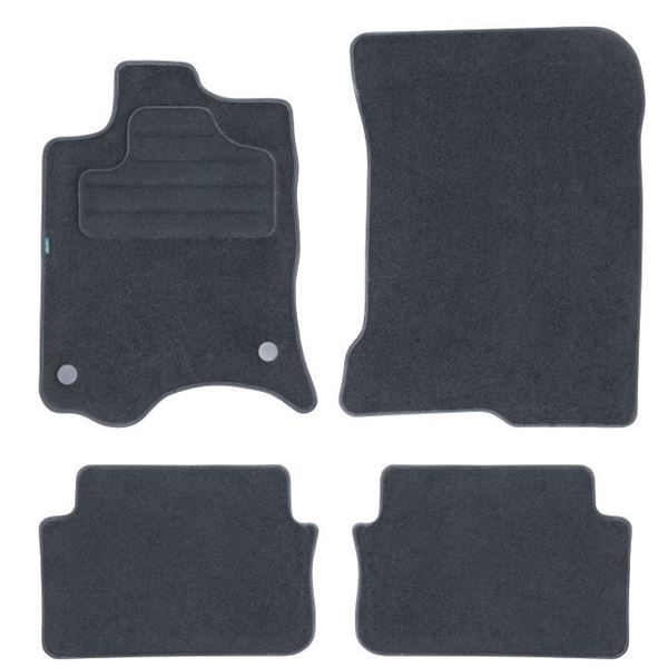 4 tapis sur mesure moquette noire pour Renault Laguna III Feu Vert