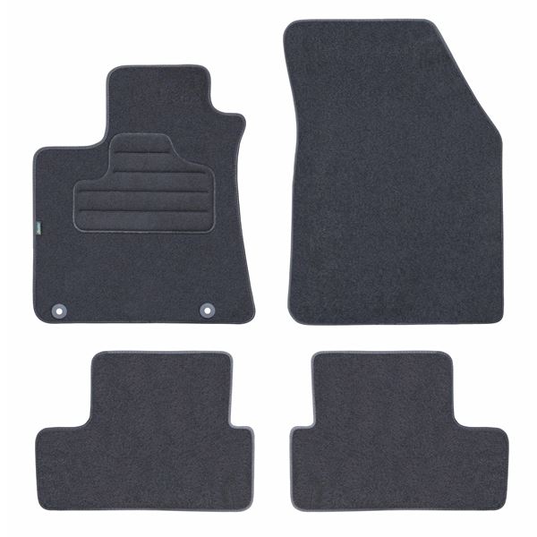 4 tapis sur mesure moquette noire pour Renault Mégane IV Feu Vert
