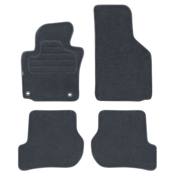 4 tapis sur mesure moquette noire pour Volkswagen Golf V & VI Feu Vert