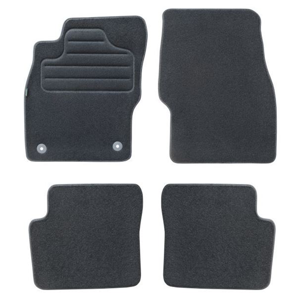 4 tapis sur mesure moquette noire pour Opel Corsa D et E Feu Vert
