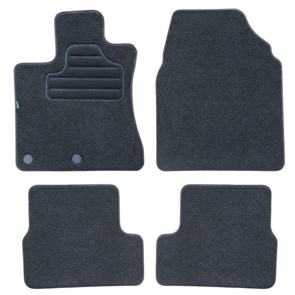 4 tapis sur mesure moquette noire pour Nissan Qashqai I Feu Vert