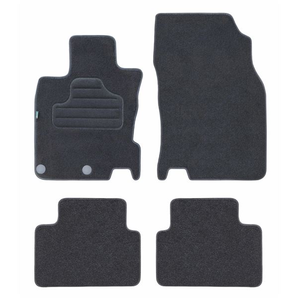 4 tapis sur mesure moquette noire pour Nissan Qashqai II Feu Vert