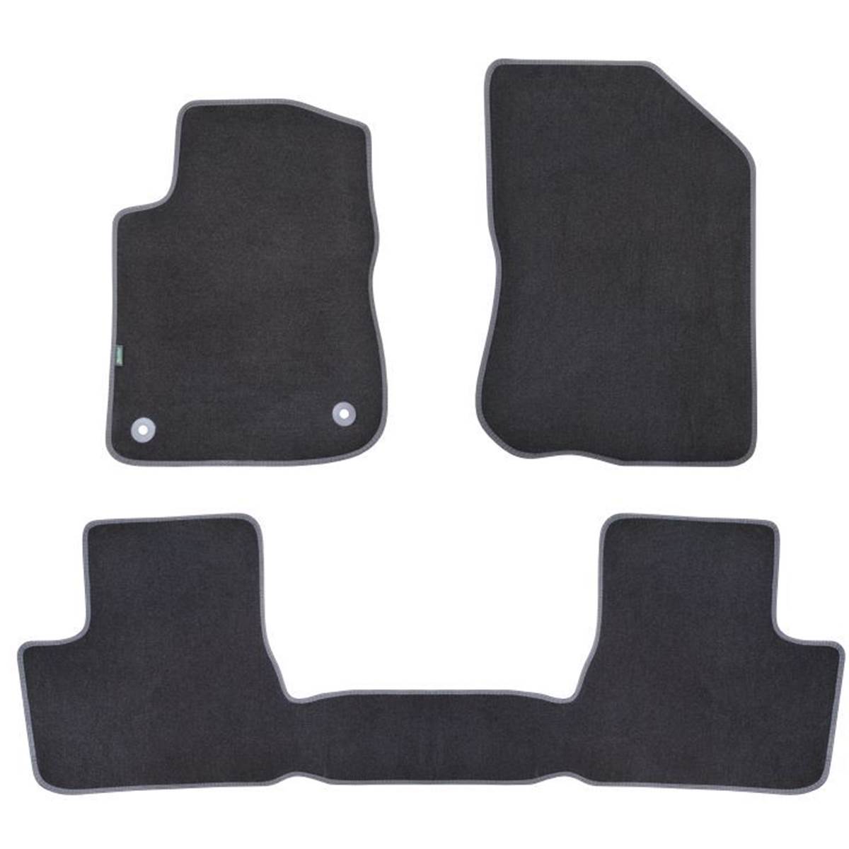 Jeu De Tapis Sur Mesure Moquette Tuftée Noire Pour Peugeot 208 I & 2008 I Feu Vert Premium