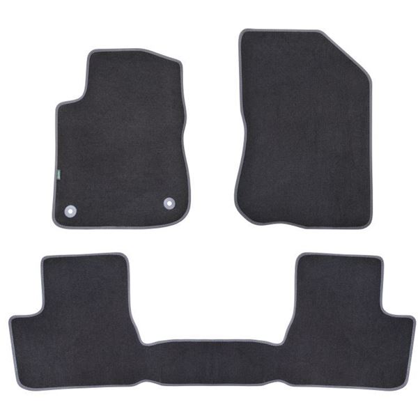 Jeu de tapis sur mesure moquette tuftée noire pour Peugeot 208 I & 2008 I Feu Vert Premium