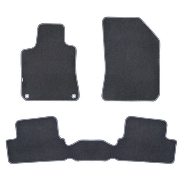 Jeu de tapis sur mesure moquette tuftée noire pour Peugeot 308 II Feu Vert Premium