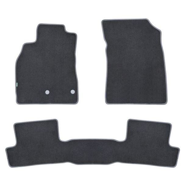 Jeu de tapis sur mesure moquette tuftée noire pour Renault Mégane III Feu Vert Premium