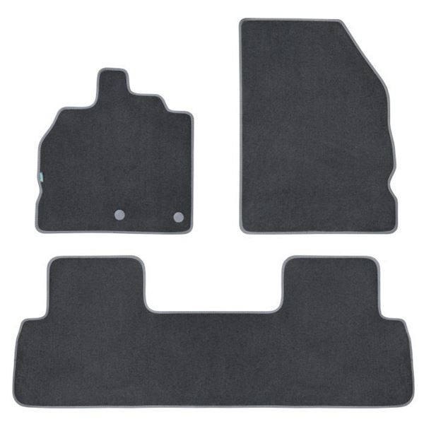 Jeu de tapis sur mesure moquette tuftée noire pour Renault Scenic III Feu Vert Premium