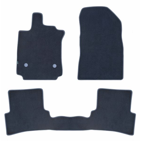 Jeu de tapis sur mesure moquette tuftée noire pour Renault Clio IV Feu Vert Premium