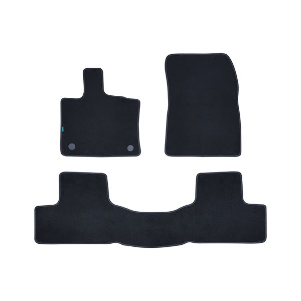 Jeu de tapis sur mesure moquette tuftée noire pour Renault Captur II Feu Vert Premium