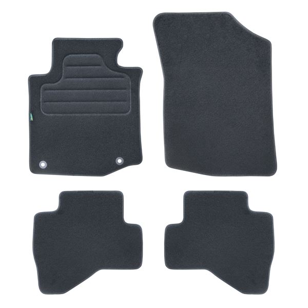 4 tapis sur mesure moquette noire pour Citroën C1 I Peugeot 107 Toyota Aygo I Feu Vert