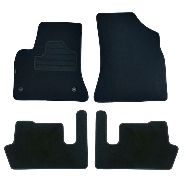 4 tapis sur mesure moquette noire pour Citroën C4 Picasso I Feu Vert