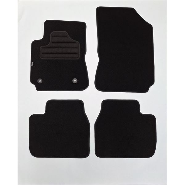 4 tapis sur mesure moquette noire pour Citroën C4 Cactus I & II Feu Vert