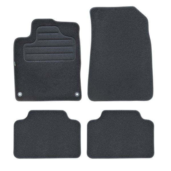 4 tapis sur mesure moquette noire pour Peugeot 407 Feu Vert