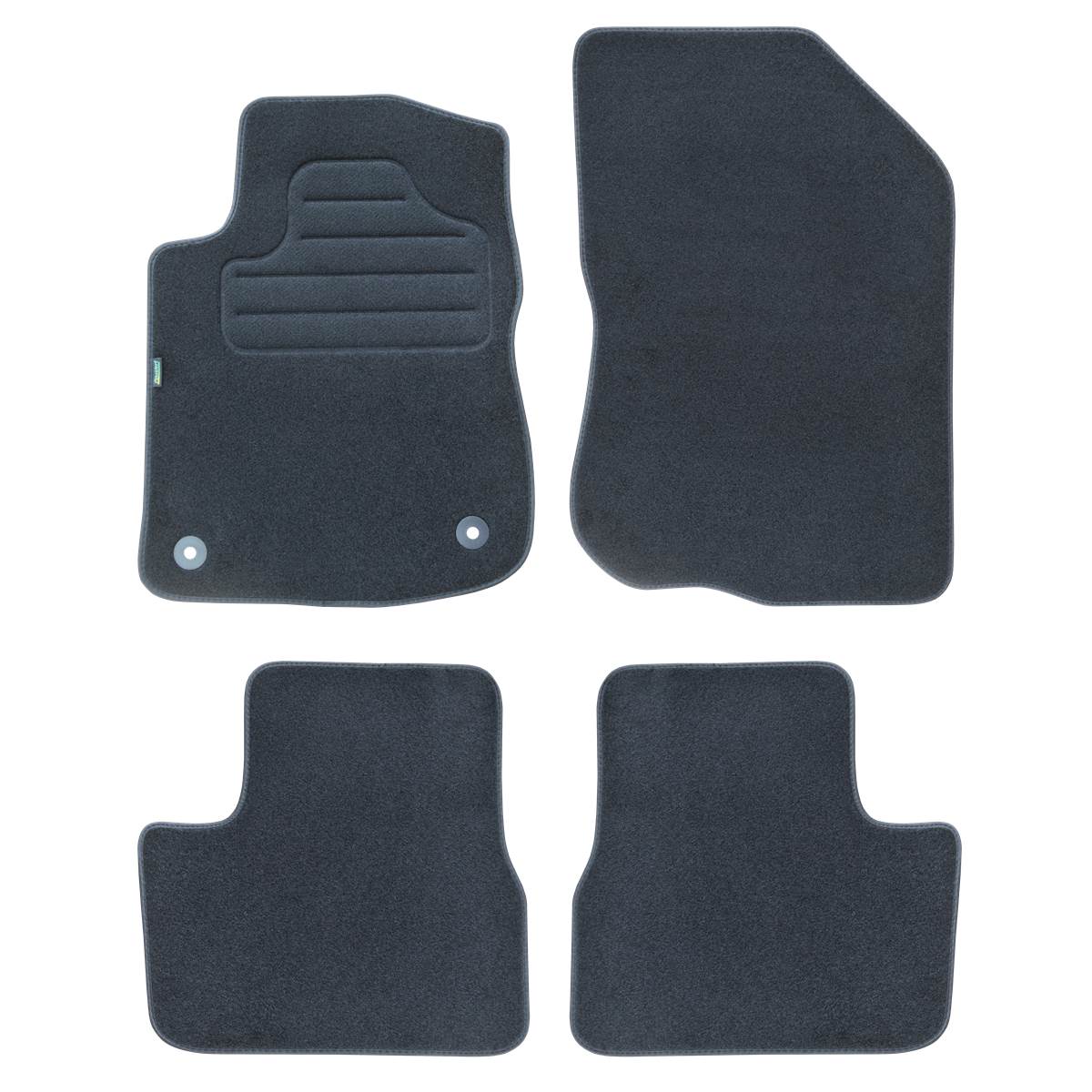 Tapis (4 pièces) Sur Mesure Moquette Noire Pour Peugeot 208 I 2008 I Feu Vert