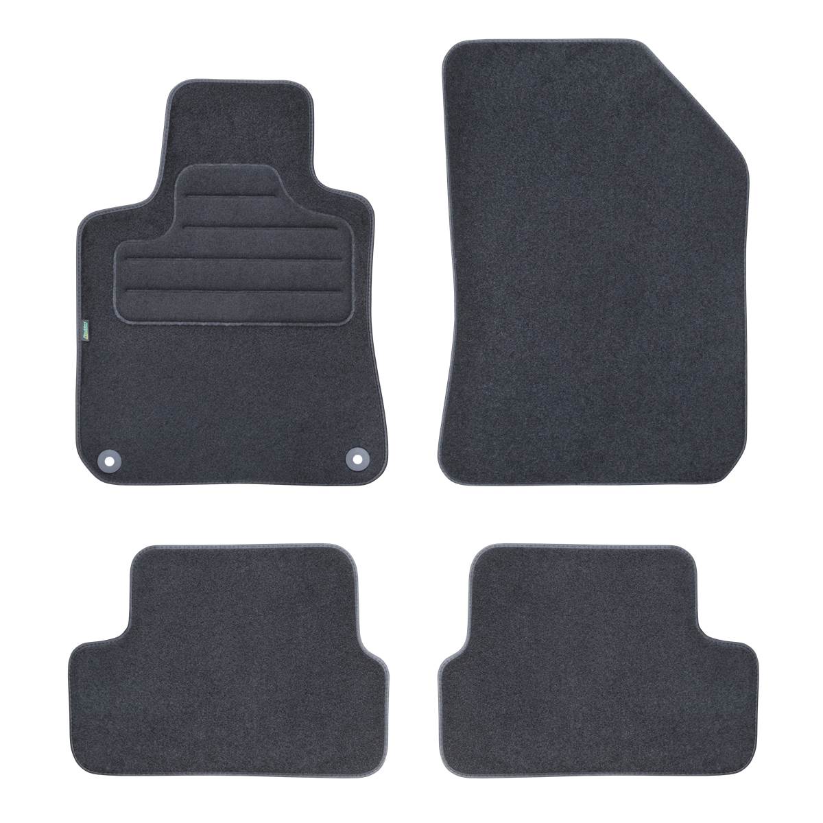 Tapis (4 pièces) Sur Mesure Moquette Noire Pour Peugeot 308 Ii Feu Vert
