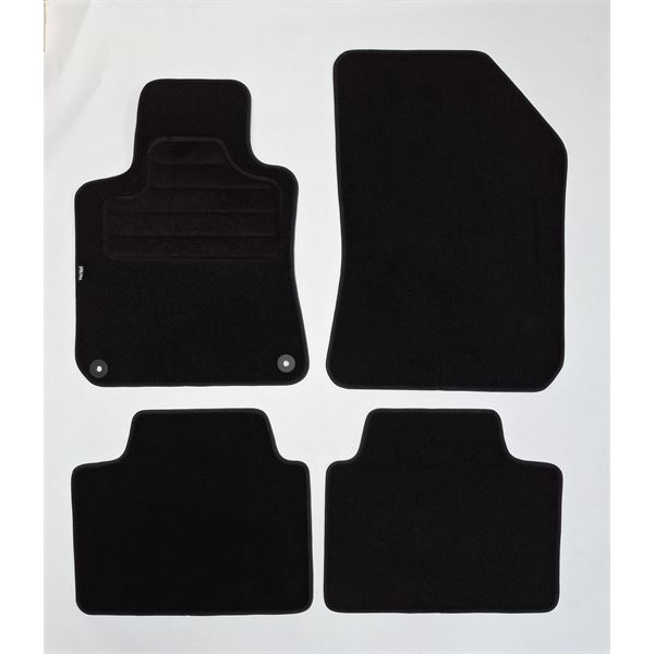 4 tapis sur mesure moquette noire pour Peugeot 308 II SW Feu Vert