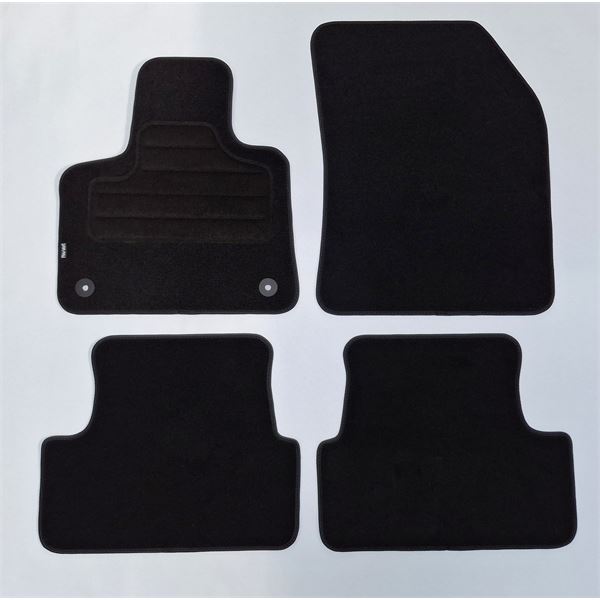 4 tapis sur mesure moquette noire pour Peugeot 3008 II SW Feu Vert
