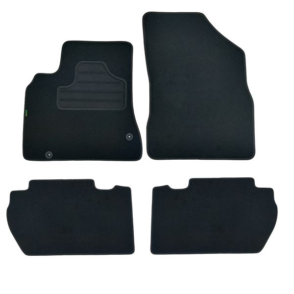 4 tapis sur mesure moquette noire pour Renault Scenic II Feu Vert