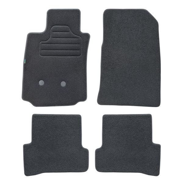 4 tapis sur mesure moquette noire pour Renault Clio III Feu Vert