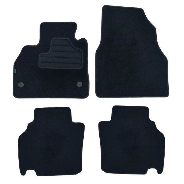 4 tapis sur mesure moquette noire pour Renault Kangoo II Feu Vert