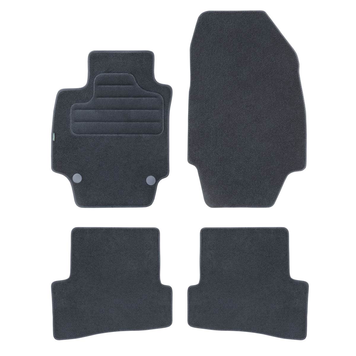 Tapis (4 pièces) Sur Mesure Moquette Noire Pour Renault Captur I Feu Vert