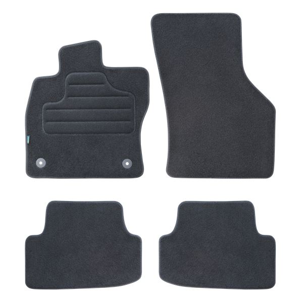 4 tapis sur mesure moquette noire pour Volkswagen Golf VII Seat Leon III