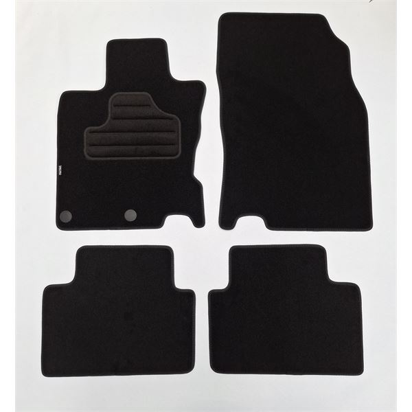 4 tapis sur mesure moquette noire pour Nissan Qashqai II Feu Vert