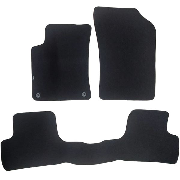 Jeu de tapis sur mesure moquette tuftée bouclée noire pour Citroën C3 II DS3 Feu Vert Premium