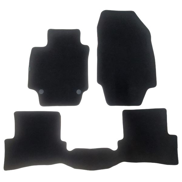 Jeu de tapis sur mesure moquette tuftée bouclée noire pour Citroën C4 II DS4 Feu Vert Premium
