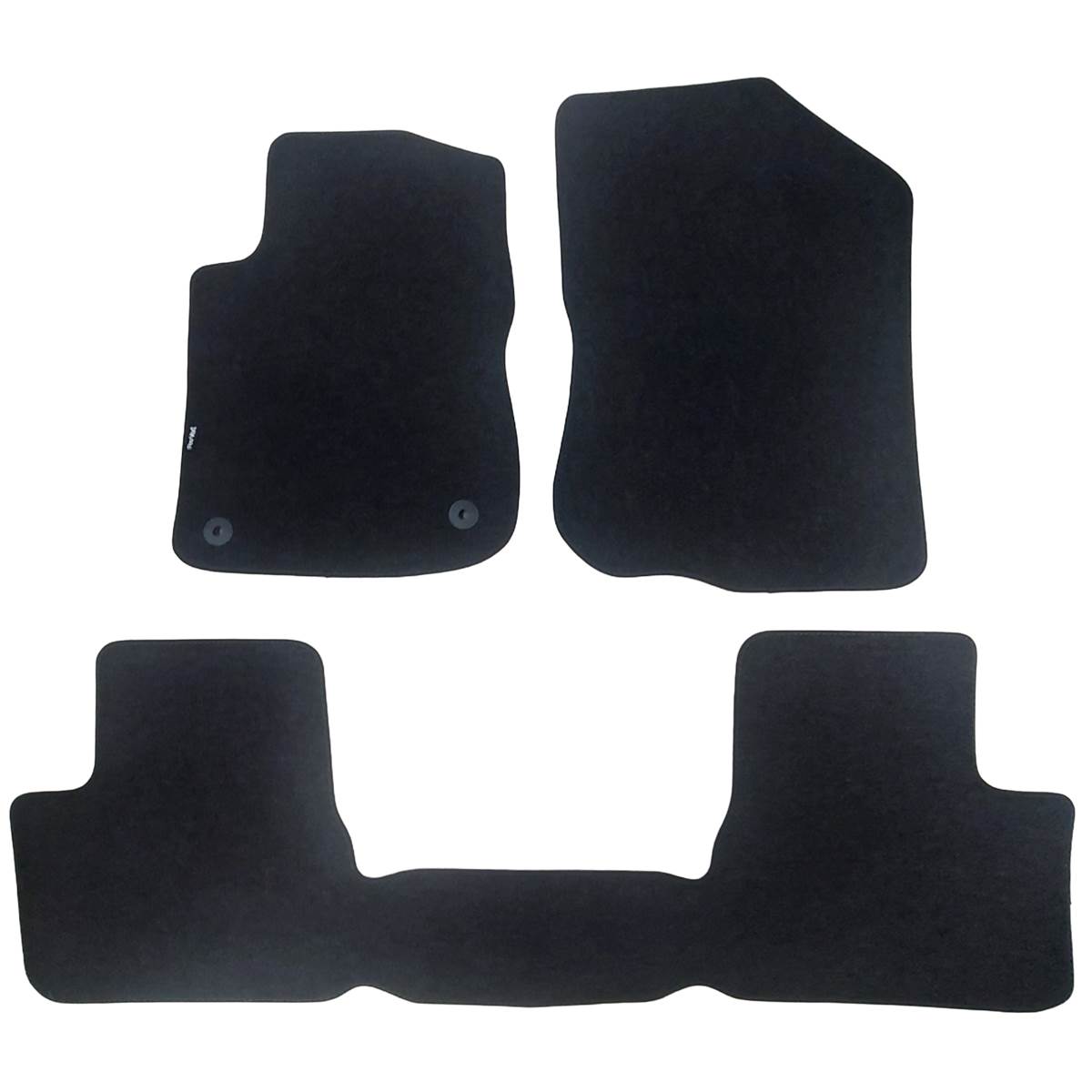 Jeu De Tapis Sur Mesure Moquette Tuftée Bouclée Noire Pour Peugeot 208 I & 2008 I Feu Vert Premium