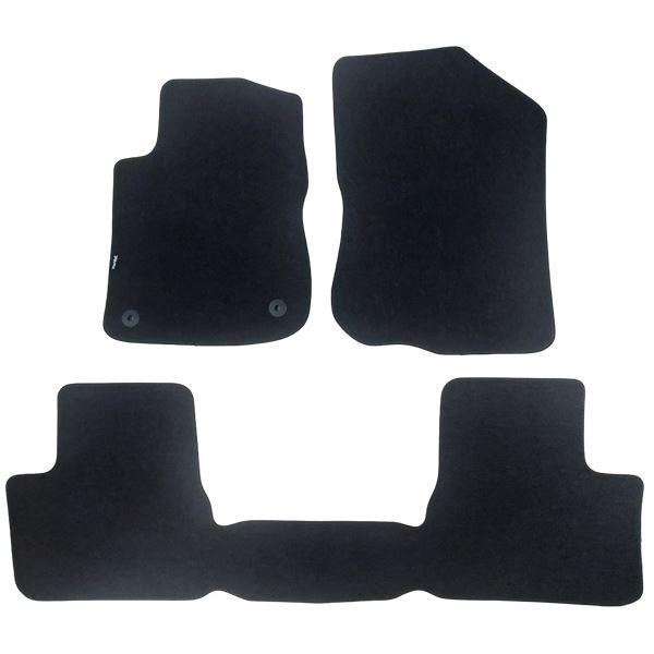 Jeu de tapis sur mesure moquette tuftée bouclée noire pour Peugeot 208 I & 2008 I Feu Vert Premium
