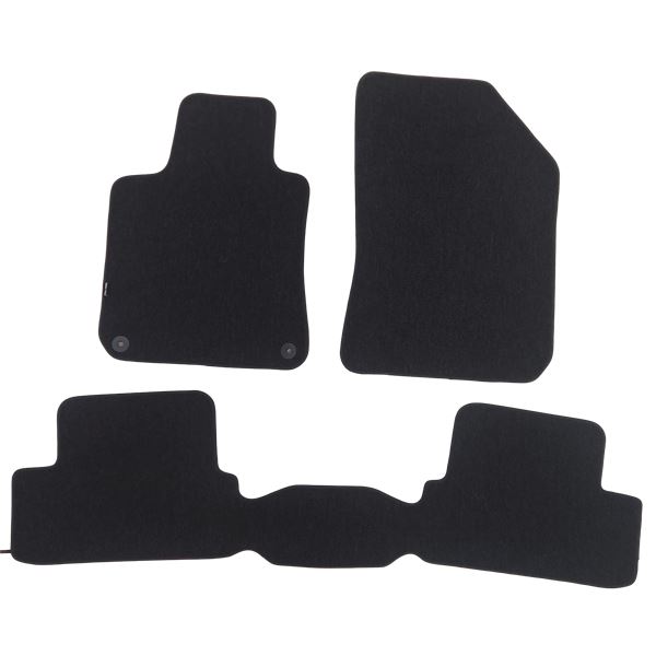 Jeu de tapis sur mesure moquette tuftée bouclée noire pour Peugeot 308 II Feu Vert Premium