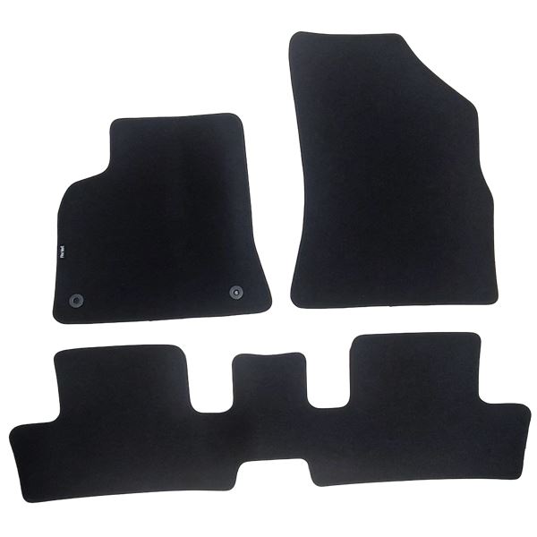 Jeu de tapis sur mesure moquette tuftée bouclée noire pour Peugeot 3008 I & 5008 I Feu Vert Premium