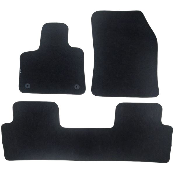 Jeu de tapis sur mesure moquette tuftée bouclée noire pour Peugeot 3008 II & 5008 II Feu Vert Premium