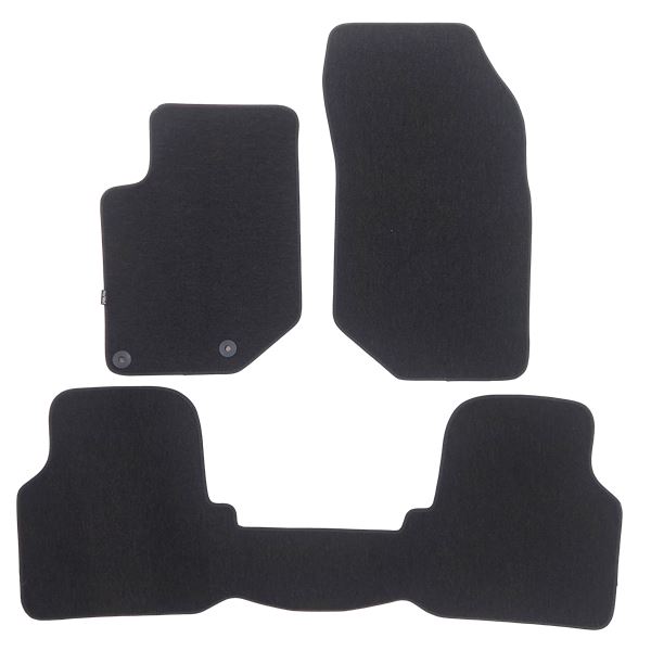 Jeu de tapis sur mesure moquette tuftée bouclée noire pour Peugeot 208 II & 2008 II Feu Vert Premium