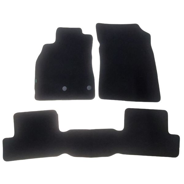 Jeu de tapis sur mesure moquette tuftée bouclée noire pour Renault Mégane III Feu Vert Premium