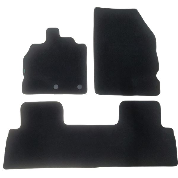 Jeu de tapis sur mesure moquette tuftée bouclée noire pour Renault Scenic III Feu Vert Premium