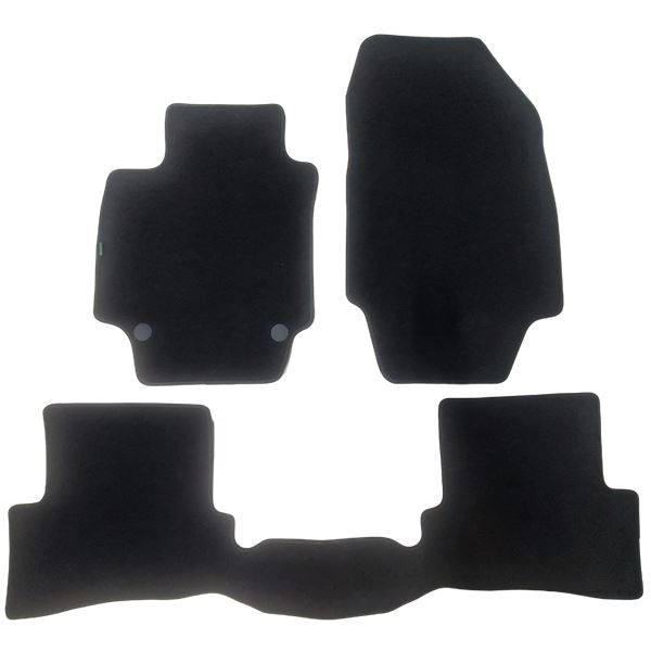Jeu de tapis sur mesure moquette tuftée bouclée noire pour Renault Captur I Feu Vert Premium