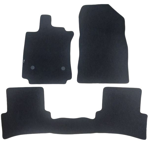 Jeu de tapis sur mesure moquette tuftée bouclée noire pour Renault Clio IV Feu Vert Premium
