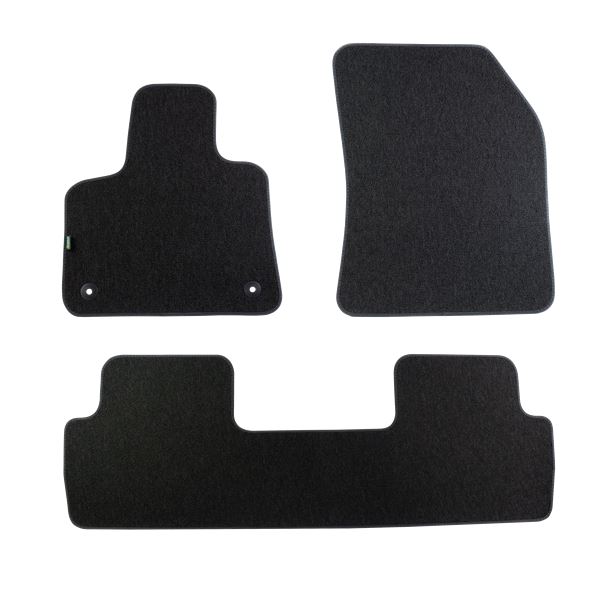 Jeu de tapis sur mesure moquette tuftée bouclée noire pour Renault Mégane IV Feu Vert Premium