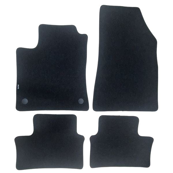 Jeu de tapis sur mesure moquette tuftée bouclée noire pour Renault Clio V Feu Vert Premium