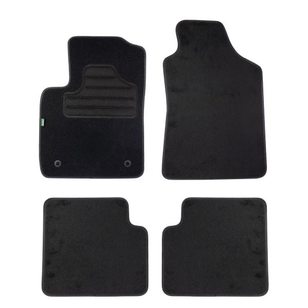 4 tapis sur mesure moquette noire pour Fiat 500 Feu Vert