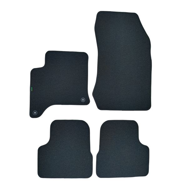 Jeu de tapis sur mesure moquette tuftée bouclée noire pour Peugeot 208 II Phase 2 Hybride Feu Vert Premium