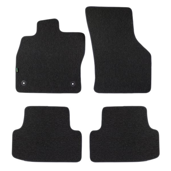 Jeu de tapis sur mesure moquette tuftée bouclée noire pour Audi A3 Feu Vert Premium