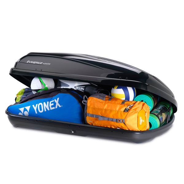 Coffre de toit FEU VERT Evospace 400DX Noir Brillant 400 L