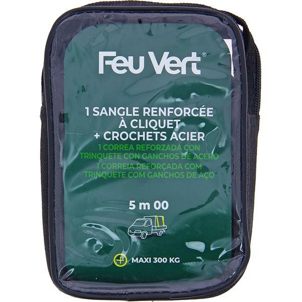 SANGLE À CLIQUET ET CROCHETS 5M FEU VERT