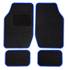 4 tapis de voiture moquette universels ganse bleu