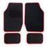 4 tapis de voiture moquette universels ganse rouge